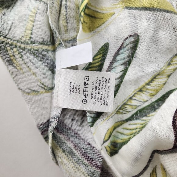 Ann Taylor linen tropical animal print t-shirt top featuring monkeys giraffes M - Picture 9 of 10